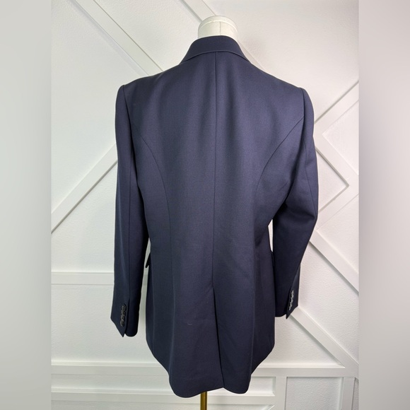 Reiss Navy Kali 100% Wool Double Breasted Suit Blazer Size 10 - Picture 7 of 14